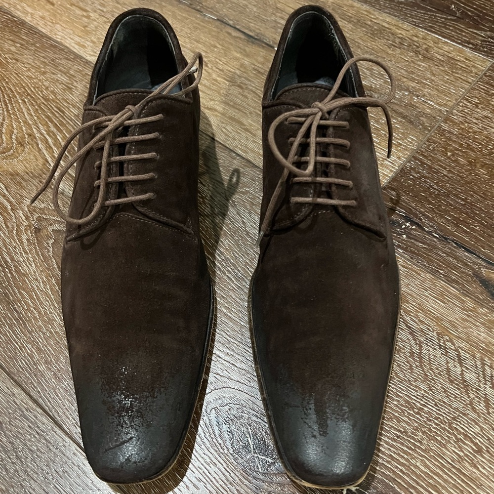 Dsquared2 mens dress shoes suede lace up dark brown size 42.5